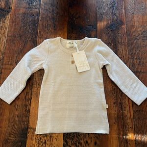 Wilson & Frenchy Organic Stripe Rib Henley Nougat